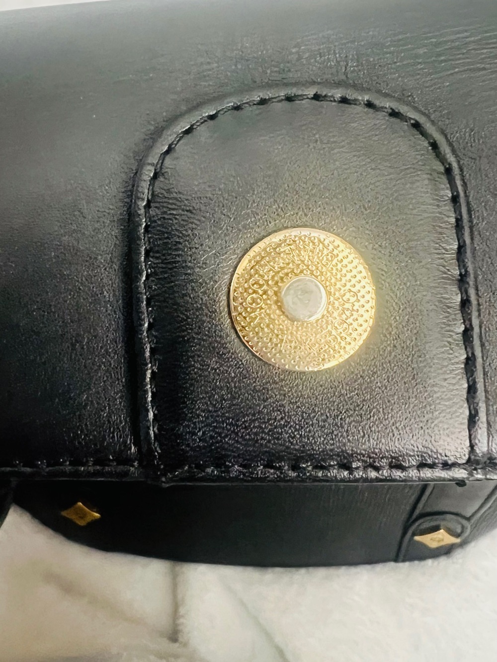 MCM Black Leather Tote with Gold Hardware - Picture 13 of 16
